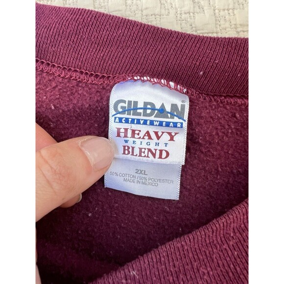 Grizzlies Montana Sweatshirt Pullover Embroidered Maroon XXL 2X VTG Gildan Heavy - Picture 7 of 14